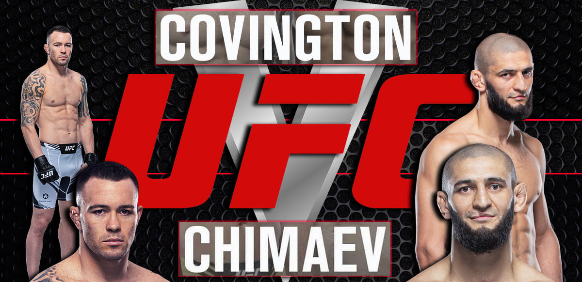 UFC Chimaev Vs Covington Red Cage Background