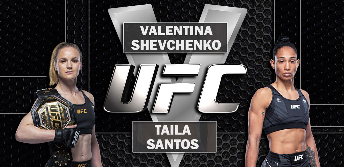 Valentina Shevchenko And Taila Santos UFC Fence Background