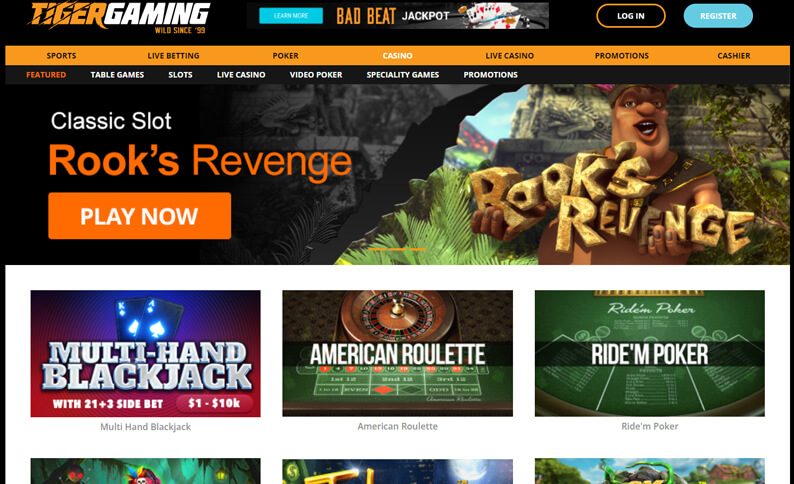TigerGaming Casino Screenshot