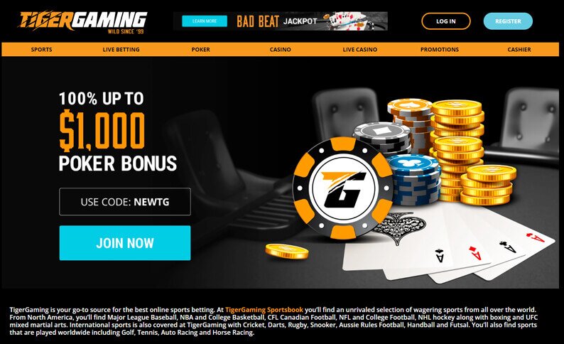 TigerGaming Homepage Screenshot