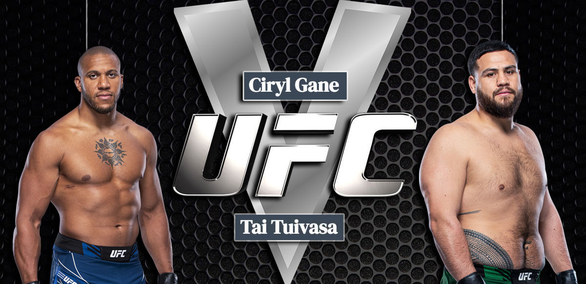Ciryl Gane V Tai Tuivasa Silver UFC Background