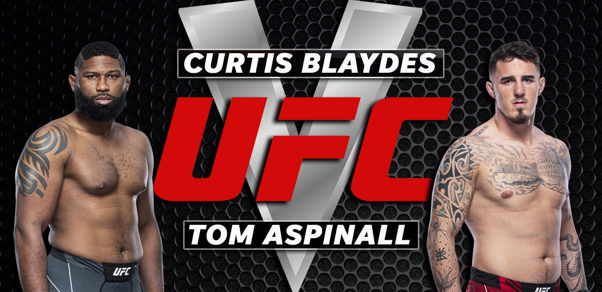 Curtis Blaydes And Tom Aspinall Red UFC Background
