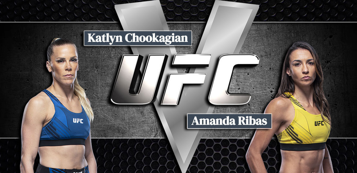 Katlyn Chookagian V Amanda Ribas Silver UFC Background