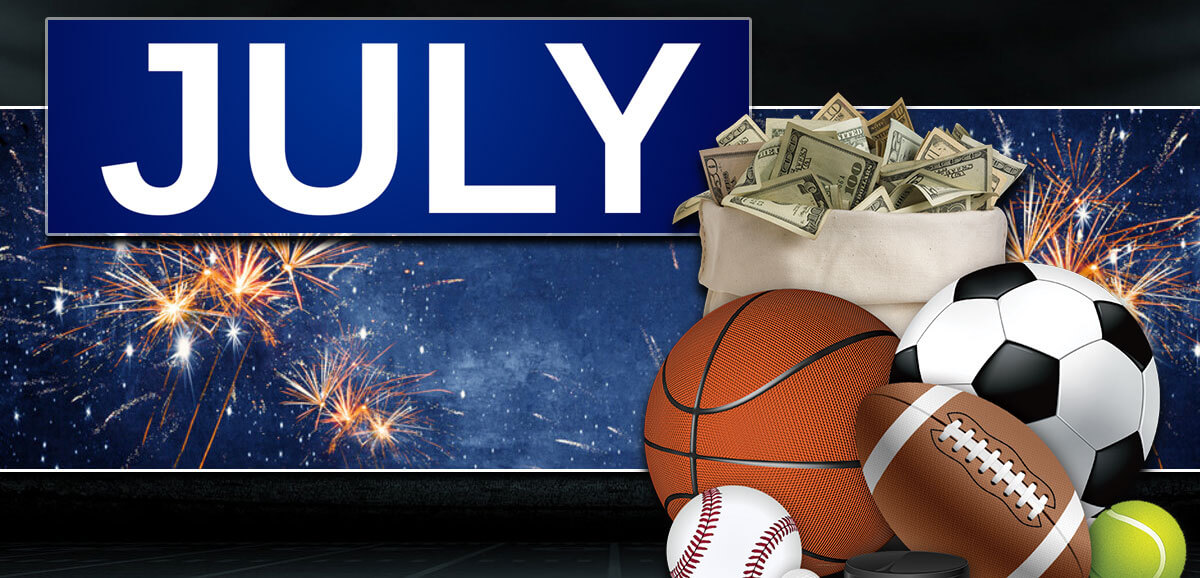 July Sports Betting Fireworks Background