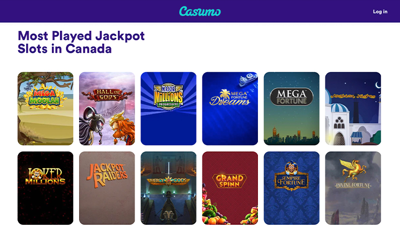 Casumo Screenshot Most Popular Casino Games
