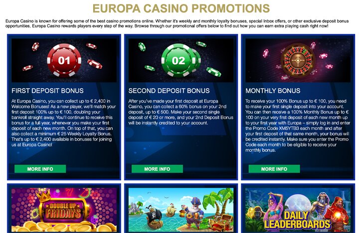 Europea Casino Bonuses