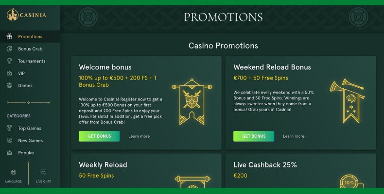 Casinia Promotions
