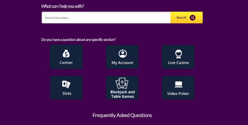 Super Slots FAQ interface