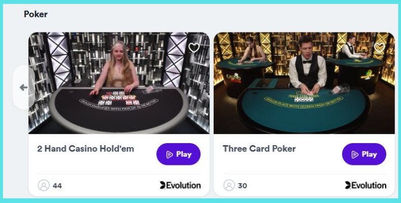 Live Dealer Poker Casumo