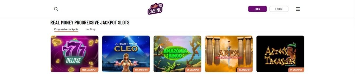 Cafe Casino Jackpot Banner