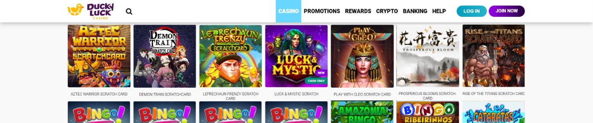 DuckyLuck Scratch Games Banner