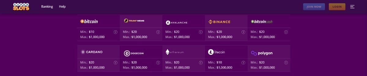 Super Slots Banking Methods
