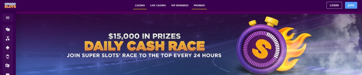 Super Slots Daily Cash Race Banner