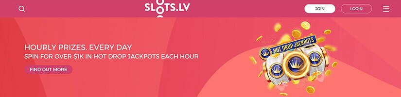 Screenshot of Slots.lv website showing daily promotions offer
