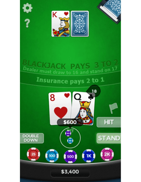 Blackjack 21 app screenshot