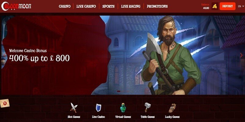 a screenshot of Blood Moon's casino page