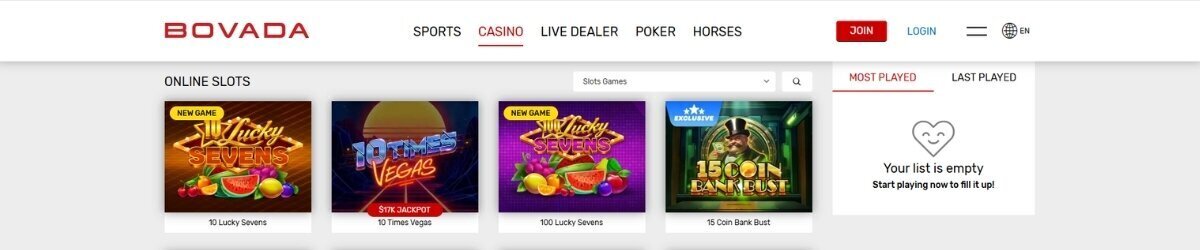 Bovada Casino Banner