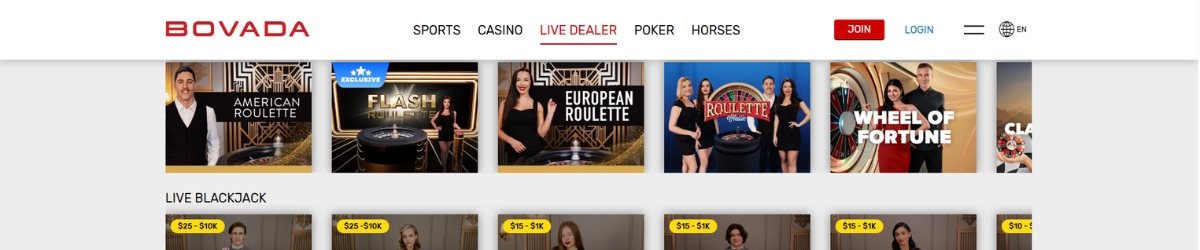 Bovada Live Dealer Casino