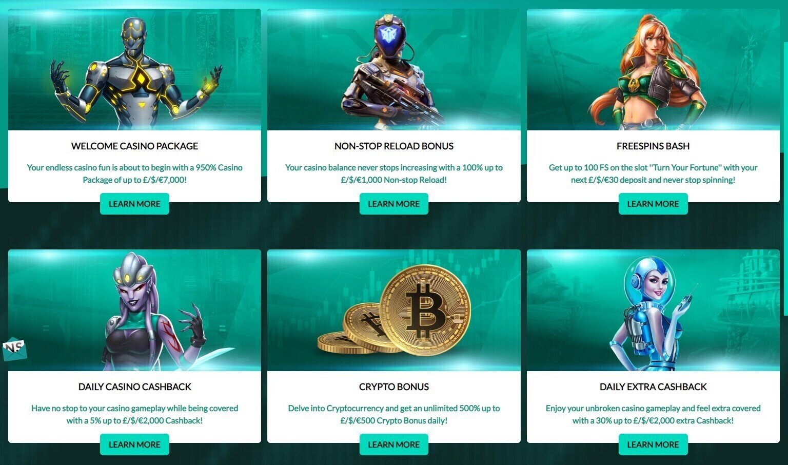 NonStop Casino Promotions Screenshot