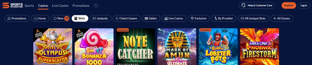 Sports Interaction Casino games