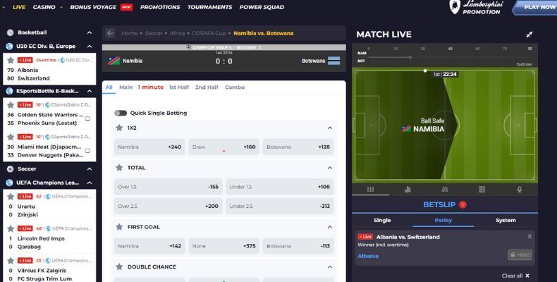 Powbet live bets interface