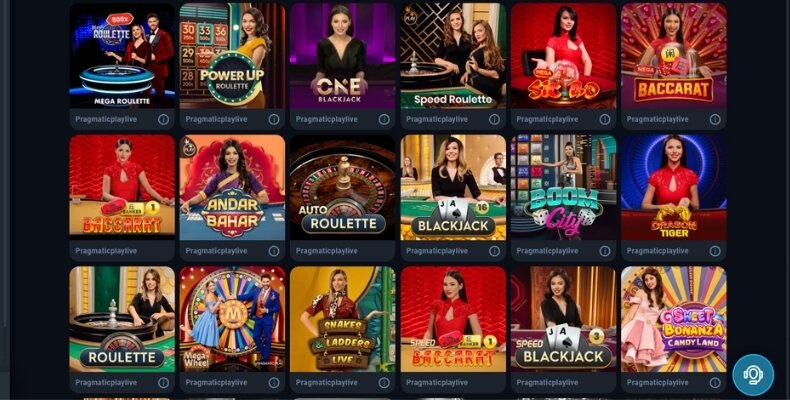 Thunderpick Live Casino Interface