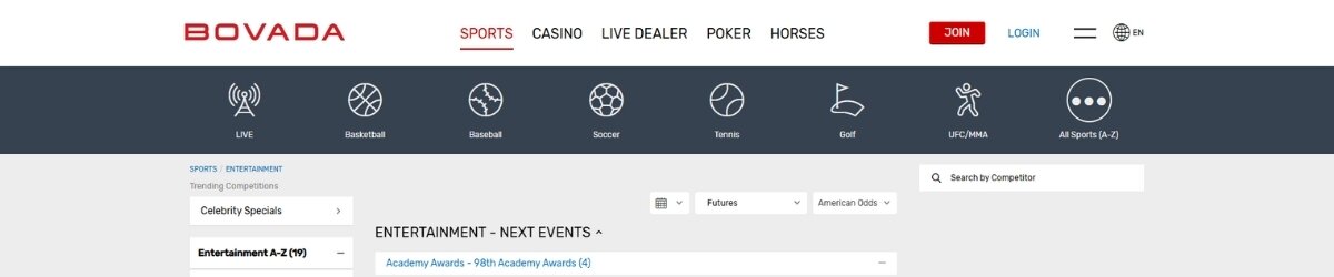 Bovada Entertainment Betting