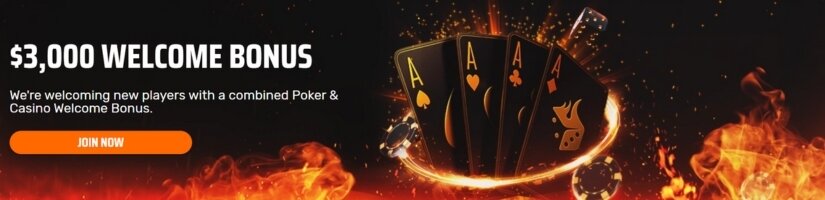 Screenshot of Ignition website showing poker welcome bonus offer