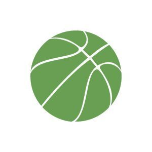 Green NBA icon showing the outline of a basketball