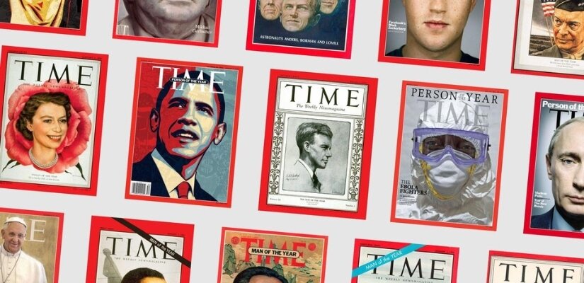 Collection of Time Person of the Year front covers.