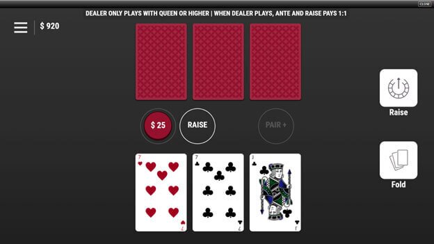 Tri Card Poker Ducky Luck