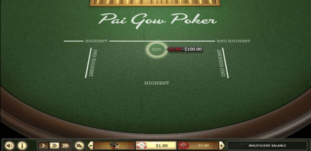 Table Pai Gow