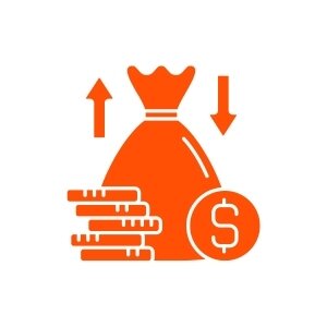 Orange bet type icon showing a money bag and coins.