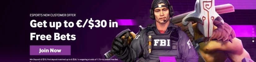 Screenshot of Betway website showing an Esports promotion.