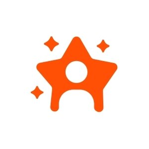 Orange celebrity betting icon showing a figure inside a star