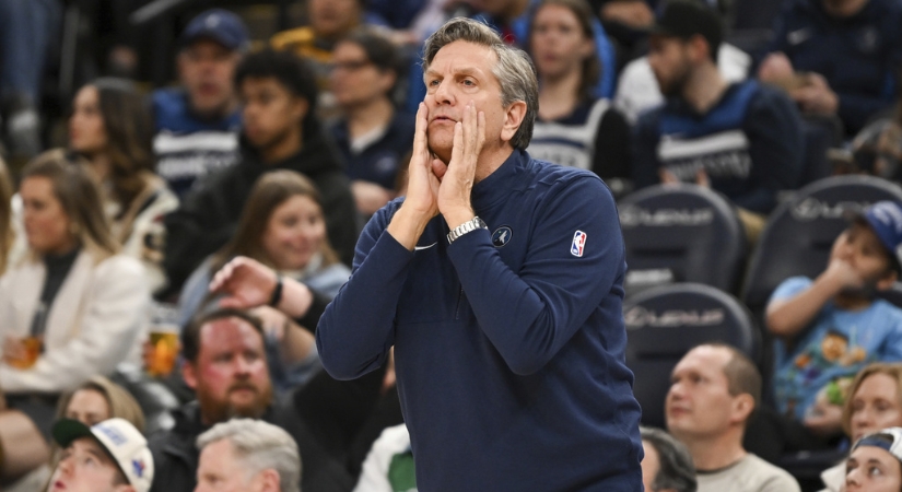 Photo of Chris Finch giving sideline instructions in a game against Orleans Pelicans on January 3, 2024.