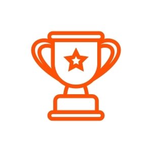 Orange contest icon showing a trophy