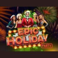 Epic Holiday Party game tile featuring a man and four women in party attire.