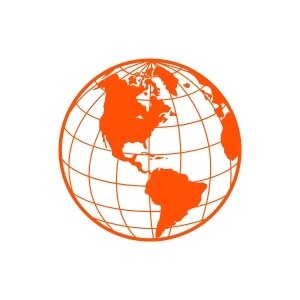 Orange globe icon showing the planet.