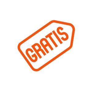 Icono naranja gratis, con la palabra