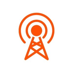 Orange live icon showing a radio tower.