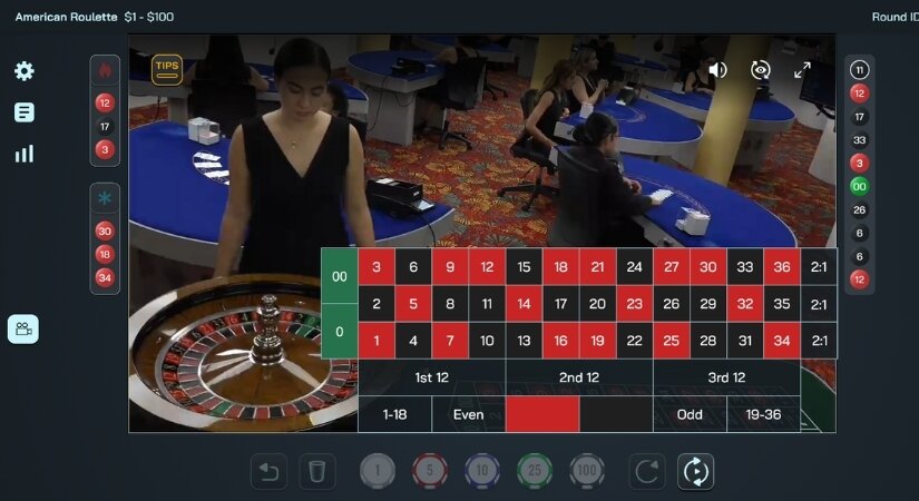 Screenshot of Online Casino Games live dealer roulette.