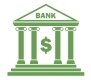 Small green banking icon