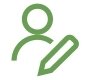 Small green sign up icon