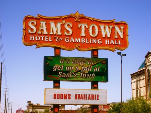 Photo of Sam's Town sign in Las Vegas.