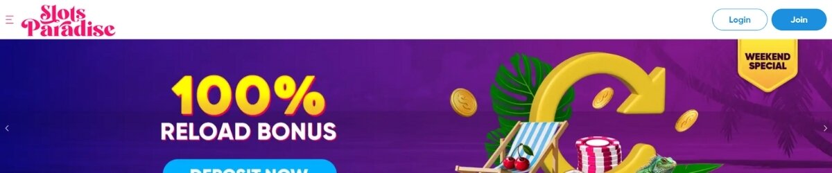 Slots Paradise Reload Bonus Banner