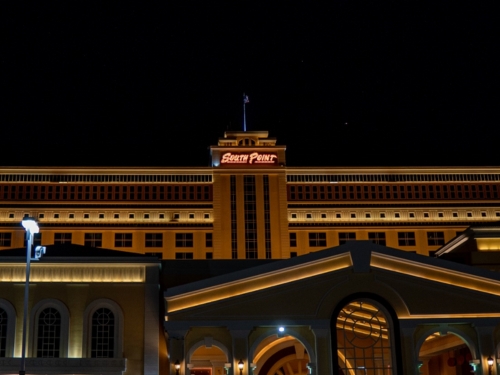 Photo of South Point Hotel building.