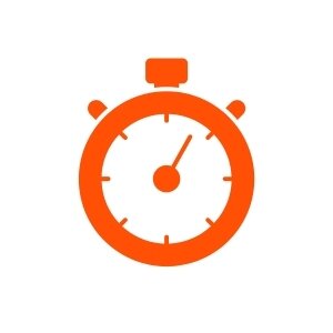 Orange speed icon showing a stopwatch.
