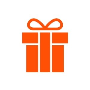 Orange welcome bonus icon showing a gift-wrapped present.
