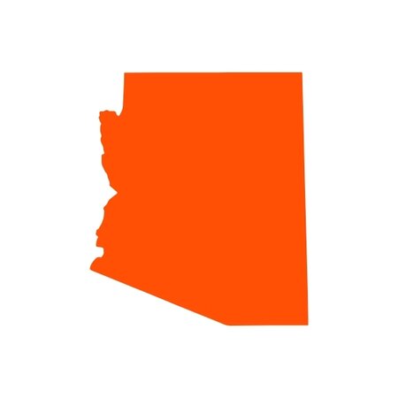 Orange icon showing geographical outline of Arizona.